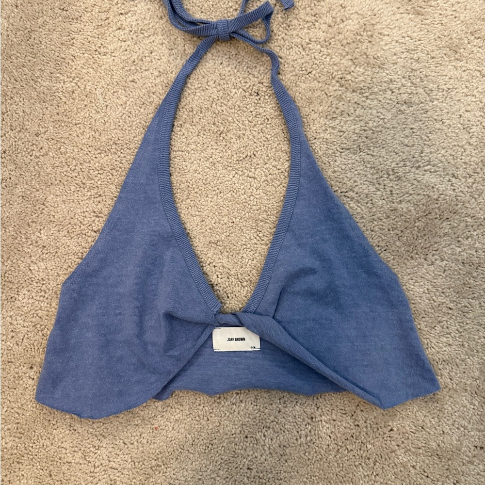 Joah Brown Blue Halter Twist Top, NWOT! Cross listed in Mercari! - Picture 6 of 8